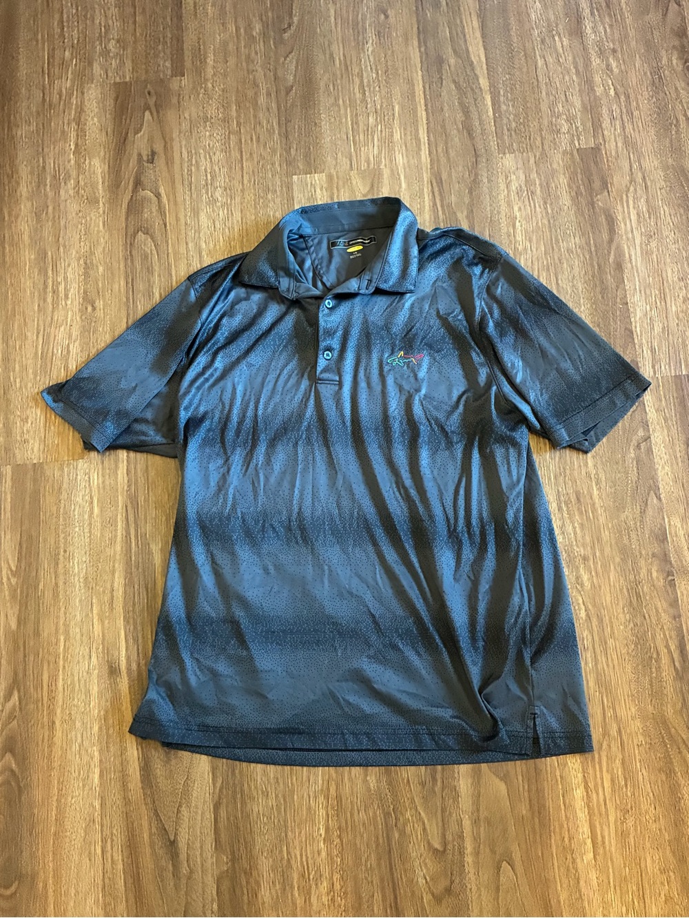 Greg Norman Men’s Golf Polo Shirt Size Large With Stripes Grayish Blue